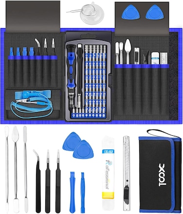 XOOL 82 in 1 Precision Screwdriver Set, Magnetic Electronics Repair Tool Kit with Flexible Shaft and Extension Rod, Compatible for PC, Laptop, iPhone, PS4, PS5, Xbox, Camera, Computer, Tablet