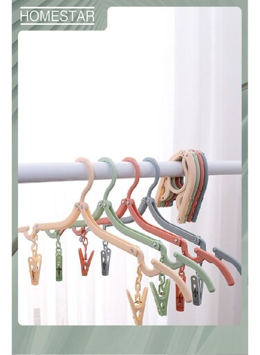 8 Pcs Travel Hangers with Clips- Cruise Ship Essentials Portable Folding Clothes Hangers Travel Accessories Foldable Clothes Drying Rack for Travel