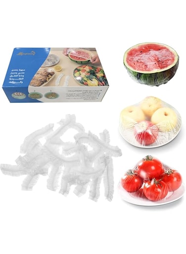 Fresh Keeping Bags Food Cover 200PCS, Reusable Bowl Covers Stretch Lids for Containers, Elastic Storage Meal Prep Dish Plate Plastic Family Outdoor Picnic Transparent
