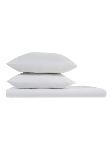 Rose 3-Piece Platinum Bedsheet Set Cotton Blend White