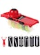 Rnigg Vegetable Choppers Slicer Dicer, Onion Salad Veggie Chopper Food Cutter Manual Mandoline Slicer, Ribbon and Spiral Slicer with Container, Anti-slip Kitchen Potato Tomato Cutter Julienne (Red)