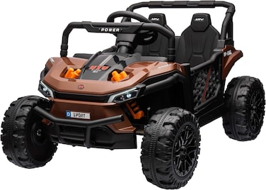 Lovely Baby Powered Riding Jeep for Kids LB 5151, Battery Operated Power Truck with Remote-Control, Light, Music, Best Gift for children 1-4 Yrs - Brown