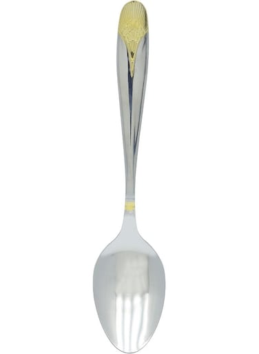 RK DESSERT SPOON CROWN , GOLD, RK0068, 6 PC SET Silver 20.5cm