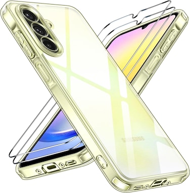 Case Compatible with Samsung Galaxy A26 Case and 2 Pack Tempered Glass Screen Protector, Samsung Cover with Camera Protection, Samsung Galaxy A26 Clear Silicone Slim Soft TPU Anti-Scratch Clear