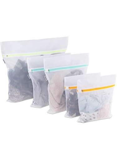 Mamlyn Mesh Laundry Bag for Delicates, Wash Bag for Underwear and Lingerie, Makeup Organizer Bag (1 Large, 2 Medium, 2 Small)