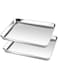 Onader Small Baking Tray, Stainless Steel Oven Trays Cookie Sheet Pan, Set of 2 Perfect for Baking Cooking Serving, Non Toxic &amp; Healthy, Heavy Duty &amp; Mirror Finished &amp; Dishwasher Safe, 26.4x20.4x2.5cm