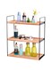 DAYONG 3-Tier Bathroom Counter Organizer, Wood Bathroom Countertop Organizer Shelf, Bathroom Trays for Counter Storage, Perfume Skincare Cosmetic Holder, Kitchen Spice Rack