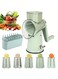 Chopper, Cheese Grater with 5 Interchangeable Stainless Steel Blades, Potato Cutter for Kitchen(Light Green)