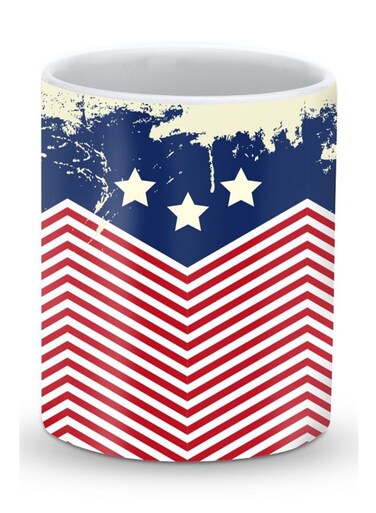 Premium Stars And Stripes Designer Mug Red/Blue/White