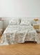 Home 4 Pieces Bedsheet Set Leaves design, Grey.