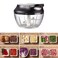 Pull String Manual Food Vegetable Chopper Black 15*8.5*14cm
