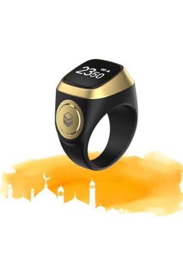 Smart Zikr Tasbih Ring with OLED Display &ndash; Muslim Prayer Reminder, Bluetooth Zikr Counter,