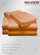 MAXQON Fitted Bed Sheet +2Pcs Pillow Covers, King Size 180x200+20cm, Color Peach