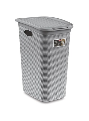 Stefanplast Laundry Hamper Elegance Stone Grey 39x28,5x54,5