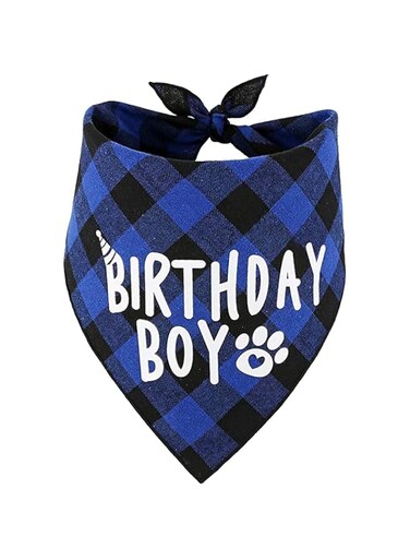 Minta Dog Birthday Bandana, Dog Birthday Bandana Scarf, Dog Birthday Bandana Triangle Scarf, Washable Adjustable, Classic Check Design, Cute Dog Birthday Hat, Suitable for Small, Medium and Large Dogs