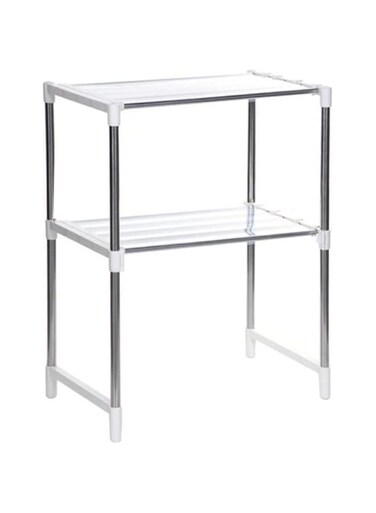 Dubai Gallery Adjustable 2 Tier Storage Rack White/Silver AMZ-N29168415A
