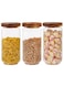 3 Pack Airtight Glass Storage Jar ,Borosilicate Glass Kitchen Canisters，Glass Canister for Kitchen, Pantry Organization, Ideal for Coffee, Nuts, Cookie (1000ml)