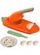 JOZHAOJUN 2 In 1 Dumpling Maker Mould, Manual DIY Kitchen Gadget for Easy Dumpling Wonton Ravioli Pastry Pie Making, Orange, Plastic