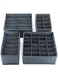 ZYU Retaily 4 Pcs clothes storage organizer   Foldable Fabric Dresser Storage Box for Bras Socks Ties Lingerie Scarves Underwear   Multi style Wardrobe Organizer for Space Saving l Grey