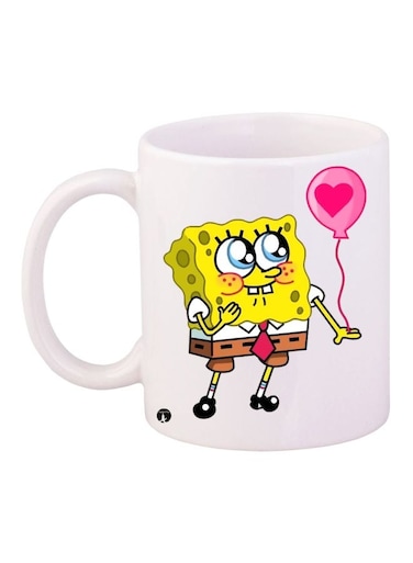 SpongeBob Printed Coffee Mug White/Yellow/Brown