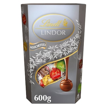 Lindt Lindor Assorted Truffles Silver Cornet, 600g