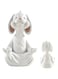 ELECDON Whimsical White Bunny Rabbit Figurine Meditation Yoga Collectible, Happy Bunny Collection - Bunny Lover Gifts for Women, Yoga Gifts for Women, Meditation Decor, Yoga Decor