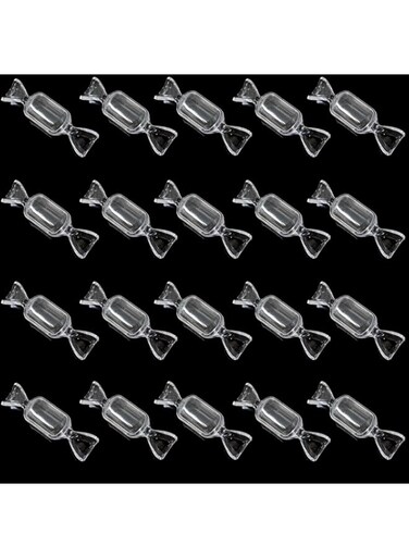 Tazweeq 20 Pcs Plastic Candy Shaped Jewelry Box, Clear Beads Storage, Mini Candy Jewelry Organizer For Travel Wedding Party Jewelry Case Present Decoration