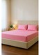 Cotton 3-Piece Microfiber Double Fitted Sheet Set &acirc;&euro;&ldquo; Light pink Striped 150 x 200 cm with Full Elastic &amp; 2 Pillowcase
