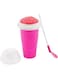 MAGA ZONE DIY Slushie Maker Cup - Double Layer Silica Pinch Cup for Smoothies, Summer Cooler, and Slushies, Easy Squeeze Cup for Children and Adults (Pink)