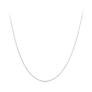 S925 Sterling Silver Platinum-Plated Snake Bone Basic Necklace, Spec: S Thickness 0.08cm