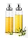 Olive Oil Dispenser Bottle, 500ml Large Capacity Oil and Vinegar Dispenser Glass Oil Jar Borosilicate High Precision Scale with Lid Kitchen Seasoning Bottle Cooking Oil Container (2 Pieces)