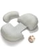 Pregnancy Pillow for Women, Soft Pregnancy Pillow, Back, Hip, Leg Support, Maternity Pillow with Removable and Adjustable Pillow Cover, Grey