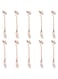 AnSaw 10 Pcs Stainless Steel Rose Gold Leaf Creative Appetizer Cake Fruit Forks Set 4.7 Inches Tasting Dessert Forks Kitchen Accessory Wedding Party (Rose Gold-10Forks)