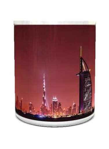 imPRESS White Ceramic Coffee Mug with Dubai Skyline Design