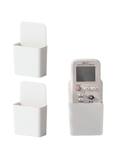 Remote Control Holders,2 Pack Wall Mount Remote Control Holder,Media Player Controller Holder,TV Remote Holder,Cell Phone Holder,Remote Control Storage Box for Bedroom, Kitchen, Office