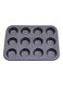 12-Cavity Muffin Cupcake Mold Black 26.5x18.5cm