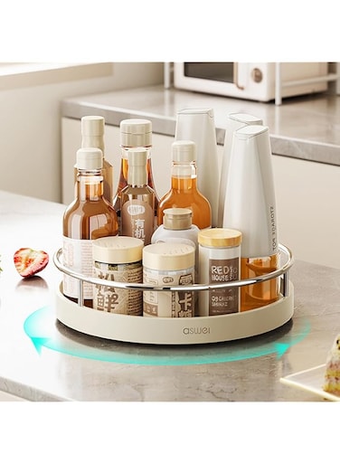 Kitchen storage rack, household seasoning rotating storage rack, Spice Organizer Cabinet,360&deg; Rotate Counter Storage Rack,transparent Kitchen Organizer Turntable Design Spice Storage,Spice Racks