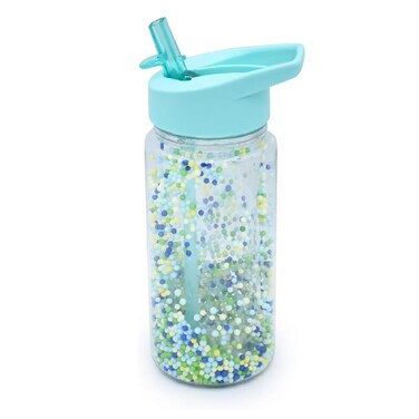 Double Wall Water Bottle &acirc;&euro;&ldquo; Foam Balls Boy Colors   300 ml   Flip-Top Straw Lid   Easy Grip Handle   Kids Water Bottle (6 Units/Inner)