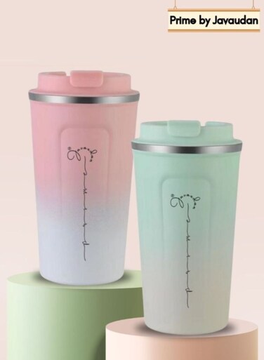 Stainless Steel Travel Coffee Mug Double Layer Vacuum Insulation Coffee Cup Portable 510 ml (2 pcs)