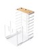 TERRIFI Kitchen Organizer, Versatile Knife Block Holder, Cutting Board Rack, Pot Lid Rack, Drying Rack with Draining Tray, White Countertop Storage Stand for Kitchen Organization