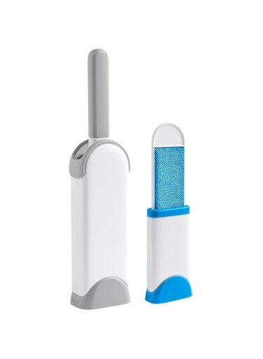 DANHAN 2 Pack Portable Lint Remover Brushes - Lint and Fur Remover Dog &amp; Cat Hair Remover, Double-Sided Brush with Self-Cleaning Base Hair Cleaner Brushes for Furniture, Clothes, Sofa, Carpet