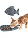 Cat Slower Feeder Bowl, Heavy and Shallow Wisker Stress-Free Pets Dish for Kittens Small Pets Wet Food, Reduces Eating Speed, Promotes Health Digestion (gray)