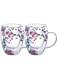 Double Walled Coffee Cups 350ml - Set of 2, Borosilicate Glass Mugs with Real Dry Flowers, Insulated Tea and Coffee Cups, Gift Set for Holiday and Valentine's Day (Multi-2)