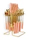 24-Piece Stainless Steel Cutlery Set Kitchen Utensil Set Western Tableware Suitable For Home Kitchen Restaurant Hotel Party Dining Picnic Dining Exquisite Packaging Gift Gold/Pink