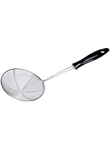 Royalford Stainless Steel Skimmer - Stainless Steel Wire Skimmer Spoon with Handle for Kitchen Frying Food, Pasta, Spaghetti, Noodle, Fries &ndash; Hot Pot Net Drainer/Strainer Ladle Strimmer &ndash; 16.5CM