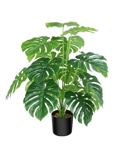 SPNOR Artificial Monstera Tree Faux Plant Tree with Pot, Fake Plants 75cm Large Tropical Palm Tree, in Pot for Indoor Outdoor Home Office Garden Decoration