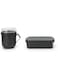 Brabantia - Make &amp; Take Lunch Set - Set of 2: Soup Mug 0.6L + Lunch Box Medium (1.1L) - BPA-Free - Leakproof Mug - Suitable for Freezer - Dishwasher &amp; Microwave Safe - Dark Grey