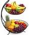 2&acirc;&euro;&lsquo;Tier Fruit &amp; Vegetable Storage Basket   Heavy Steel Kitchen &amp; Dining Counter Organizer   Durable Wire Rack for Fruits &amp; Veggies   Black