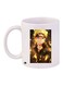 Cartoon Printed Coffee Mug White/Brown/Gold 11ounce