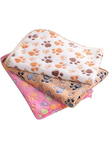 Puppy Dog Blankets,Super Soft and Premium Fuzzy Flannel Fleece Pet Dog Blanket, The Cute Print Design Washable Fluffy Blanket for Puppy Cat Kitten Indoor or Outdoor, Paw Print Medium 30" x 20